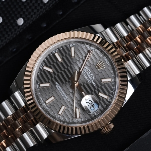 Rolex Date-just Fluted Motif Gray 41mm 126331