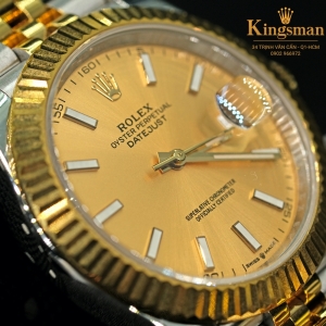 Rolex Date-just Gold Dial Fluted Stick 41mm 126333